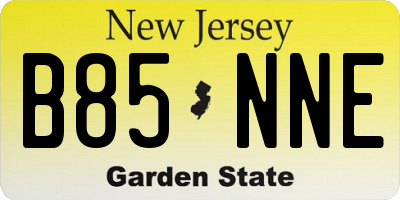 NJ license plate B85NNE