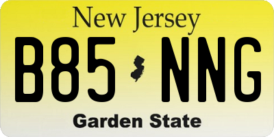 NJ license plate B85NNG