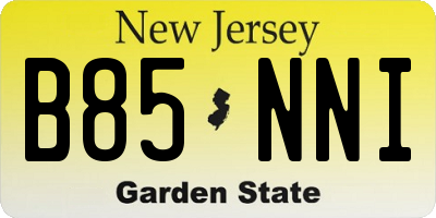 NJ license plate B85NNI