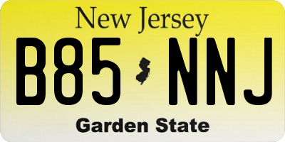 NJ license plate B85NNJ