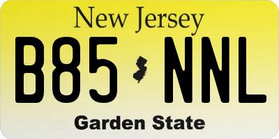 NJ license plate B85NNL