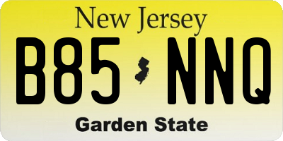 NJ license plate B85NNQ
