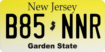 NJ license plate B85NNR