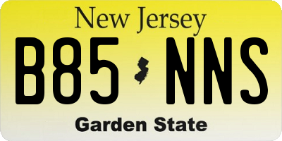 NJ license plate B85NNS