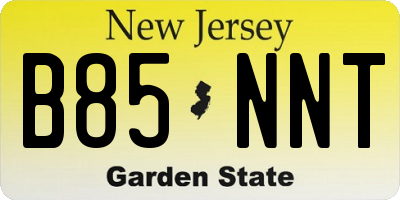 NJ license plate B85NNT