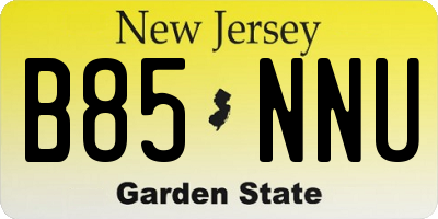 NJ license plate B85NNU