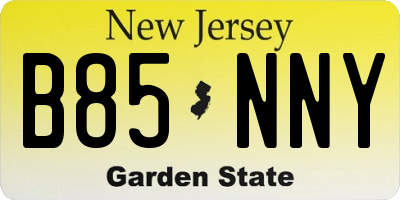 NJ license plate B85NNY