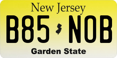 NJ license plate B85NOB