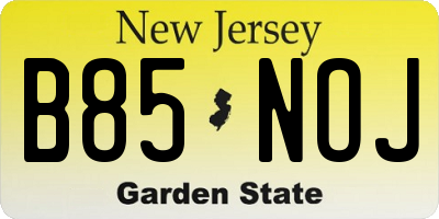NJ license plate B85NOJ