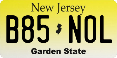 NJ license plate B85NOL
