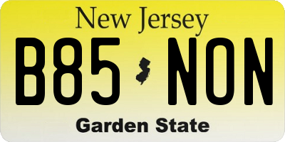 NJ license plate B85NON
