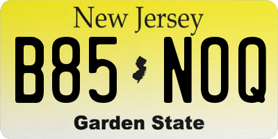NJ license plate B85NOQ