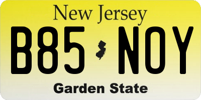 NJ license plate B85NOY