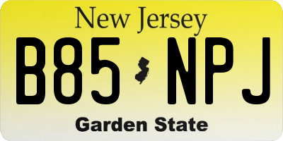 NJ license plate B85NPJ