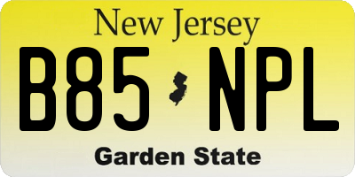 NJ license plate B85NPL