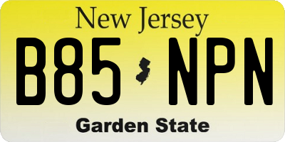 NJ license plate B85NPN