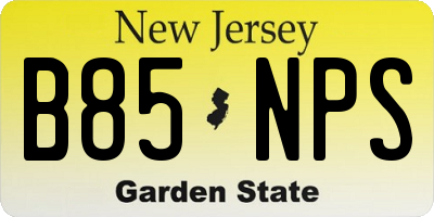 NJ license plate B85NPS