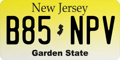 NJ license plate B85NPV