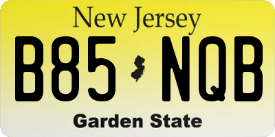 NJ license plate B85NQB