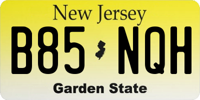 NJ license plate B85NQH
