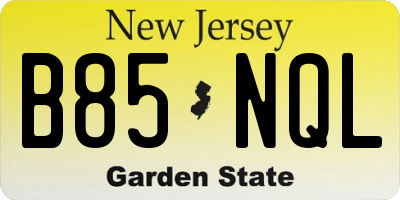 NJ license plate B85NQL