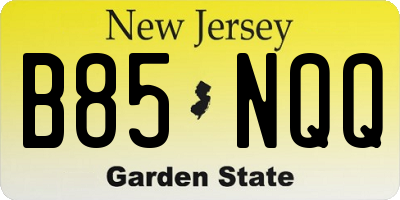 NJ license plate B85NQQ