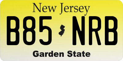 NJ license plate B85NRB