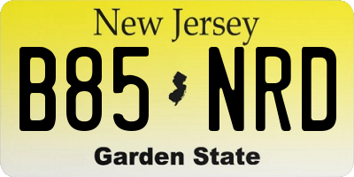 NJ license plate B85NRD