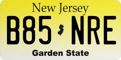 NJ license plate B85NRE