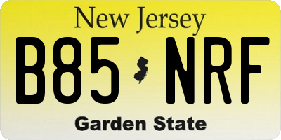 NJ license plate B85NRF