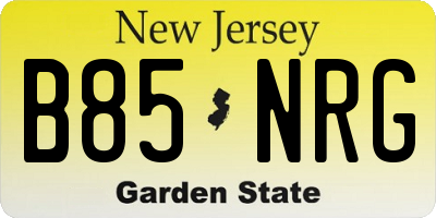 NJ license plate B85NRG