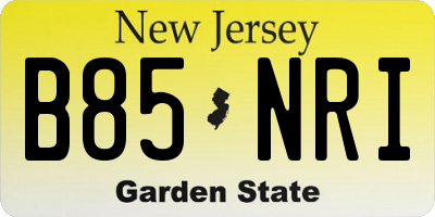NJ license plate B85NRI