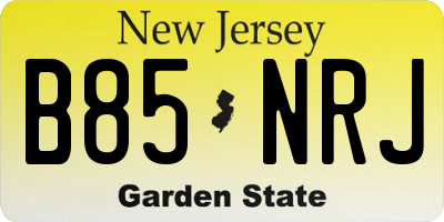 NJ license plate B85NRJ