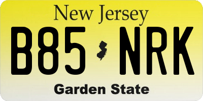 NJ license plate B85NRK