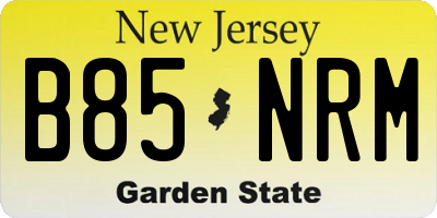NJ license plate B85NRM