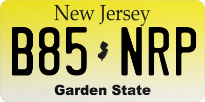 NJ license plate B85NRP