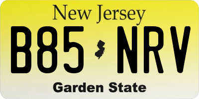 NJ license plate B85NRV