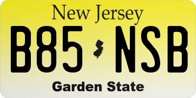 NJ license plate B85NSB