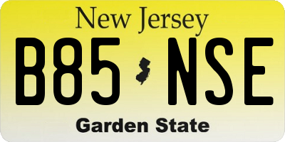 NJ license plate B85NSE