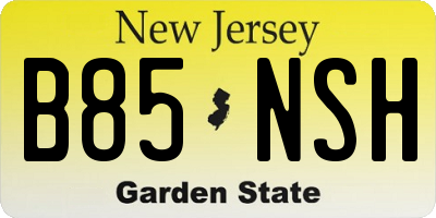 NJ license plate B85NSH