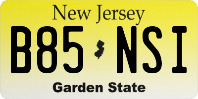 NJ license plate B85NSI