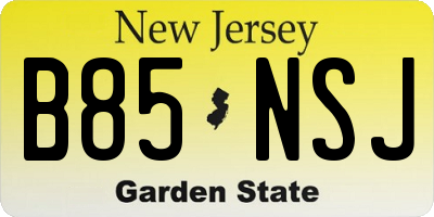 NJ license plate B85NSJ