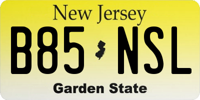 NJ license plate B85NSL