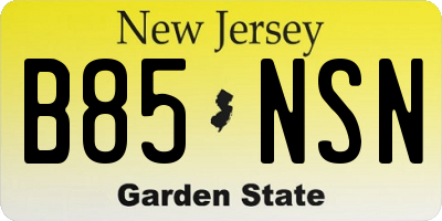 NJ license plate B85NSN