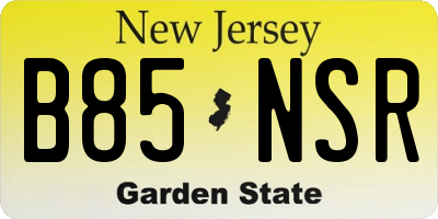 NJ license plate B85NSR
