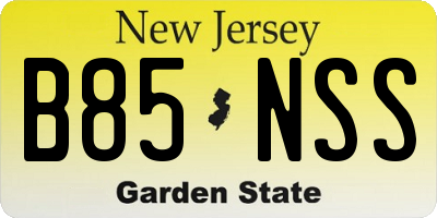 NJ license plate B85NSS