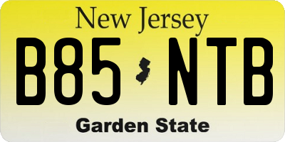 NJ license plate B85NTB