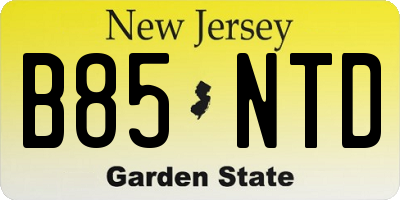 NJ license plate B85NTD