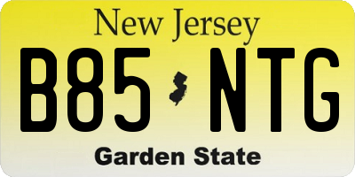 NJ license plate B85NTG