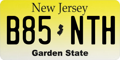 NJ license plate B85NTH
